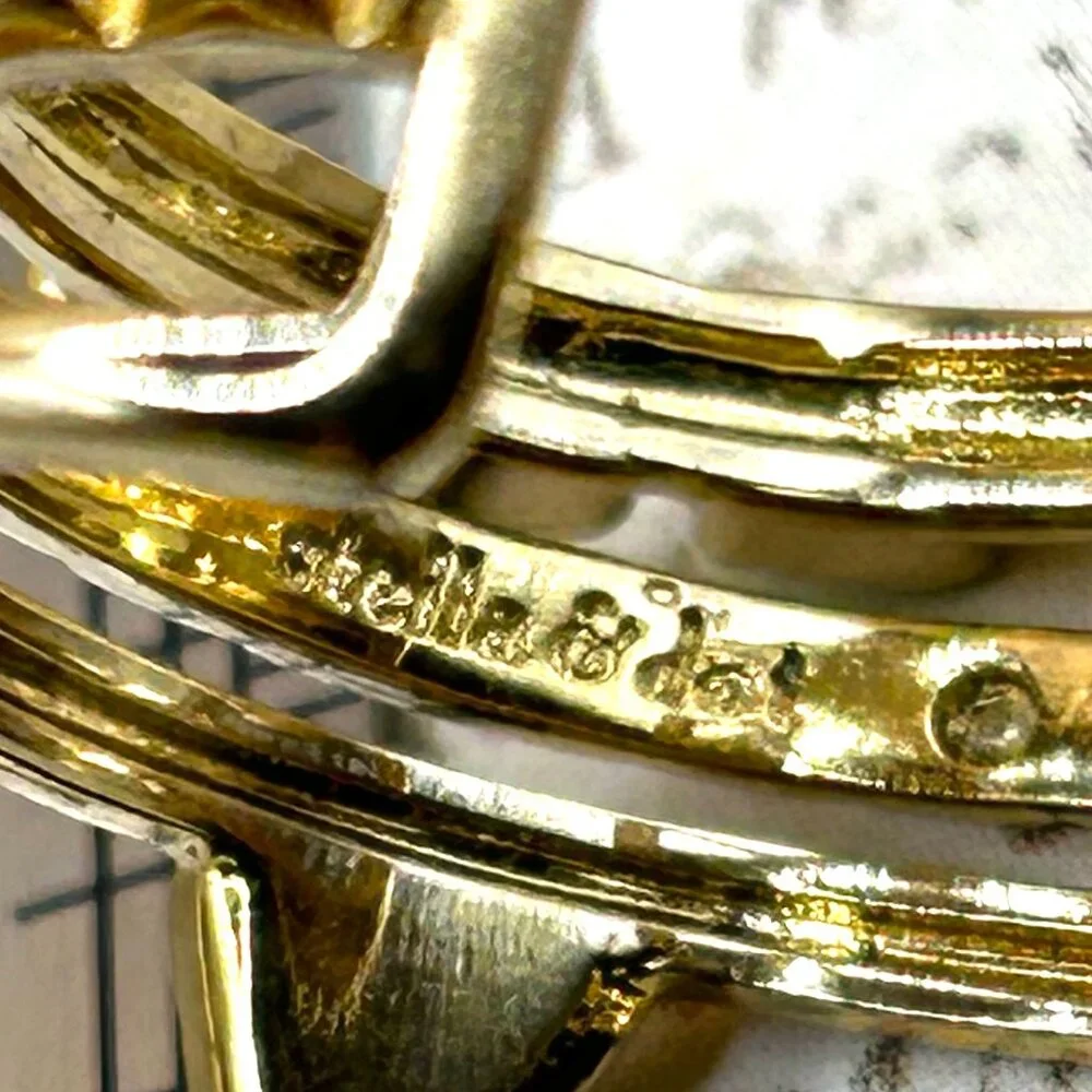 Stella & Dot Gold Faux Turquoise Wide Open Band Ring Designer Signed - Picture 13 of 13